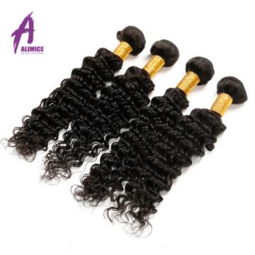 4 Bundles Deep Wave Brazilian Virgin Human Hair Extensions Bundles Curly 8A 400g