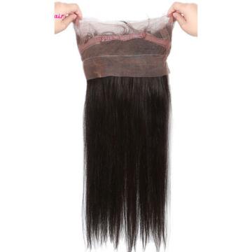 Peruvian Virgin Hair Straight 2 Bundles Hair Weft &amp; 1pc 360 Lace Frontal 22x4x2