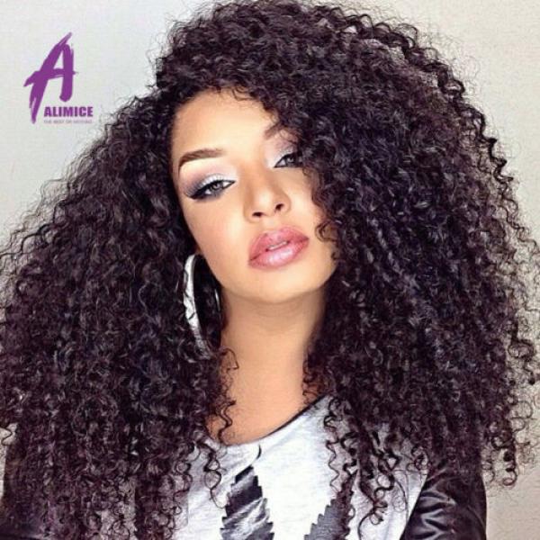 Lace Closure With Bundles Peruvian Virgin Human Hair Weave Kinky Wave #1 image