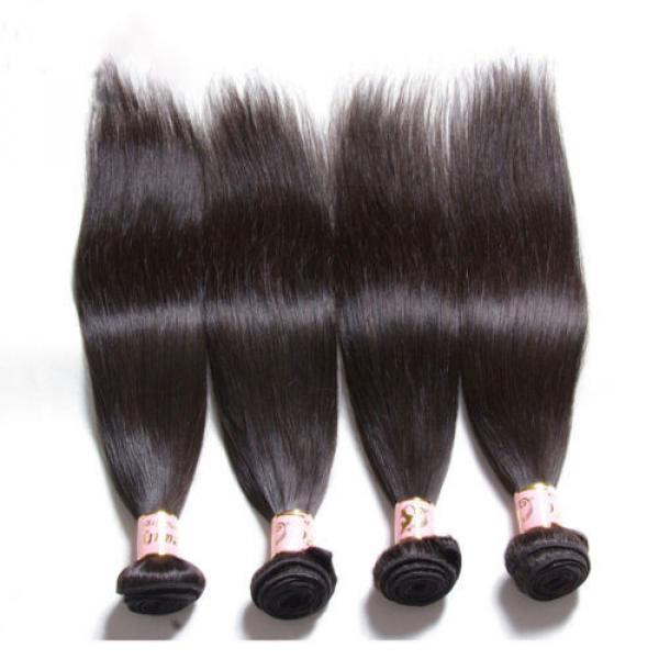 100% Unprocessed Peruvian Straight Virgin Human Hair Extensions 200g/4 Bundles #5 image