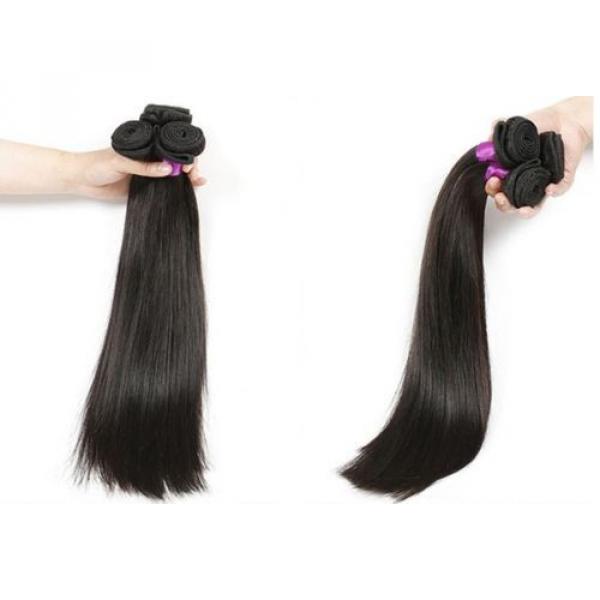 3 bundles Peruvian Straight Wave Virgin Human Hair Extension Grade 6A 300g #2 image