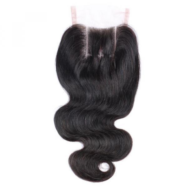 Peruvian Virgin Hair Lace Closure Body Wave 7A 4x4 Human Hair Lace Closure #1b #3 image