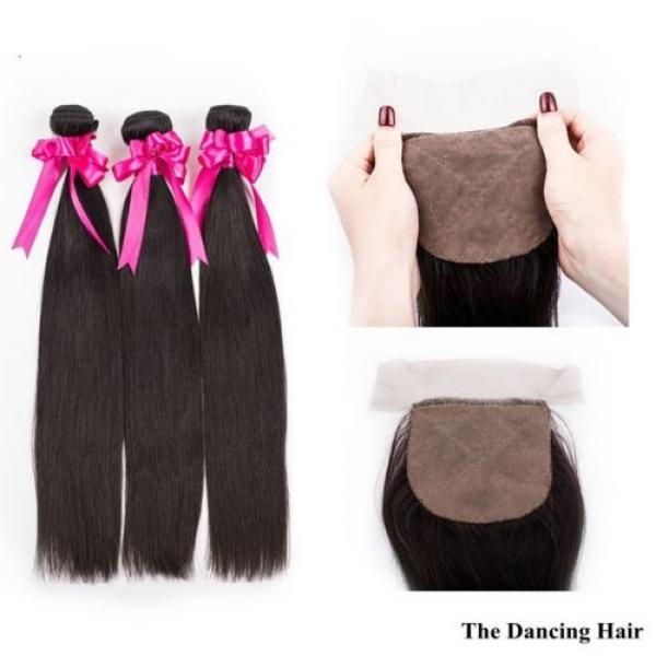 300g Peruvian virgin hair extensions with a silk closure human hair #1 image