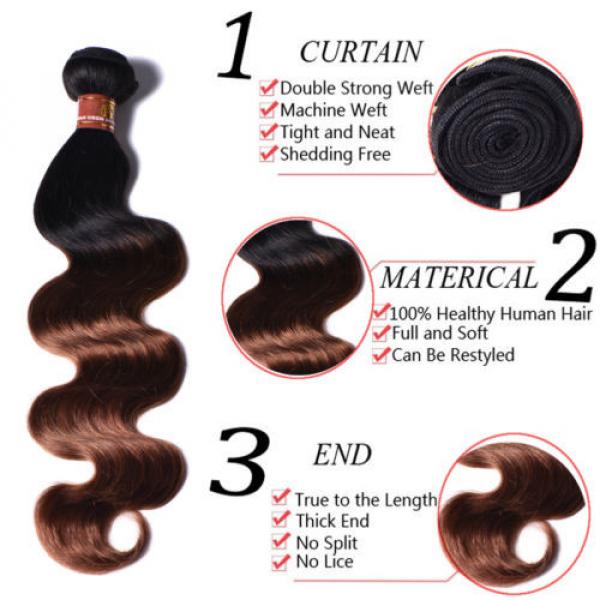 3Bundles Best Ombre Color T1B/30 100% Virgin Peruvian Human Hair Weave Styles #4 image