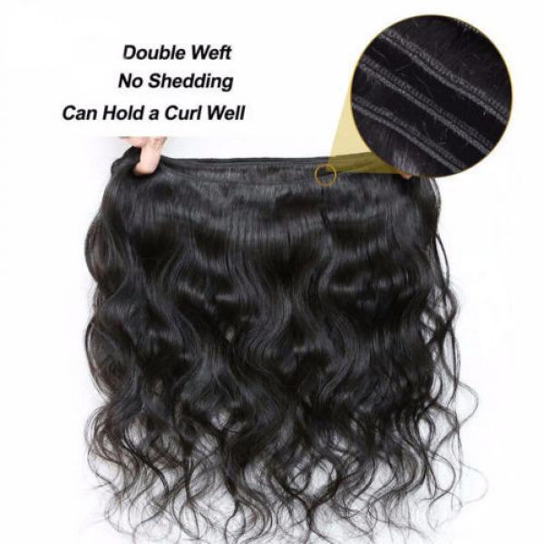 8A Peruvian Virgin Human Hair Extensions Weave Weft Body Wave 3 Bundles 150g #5 image