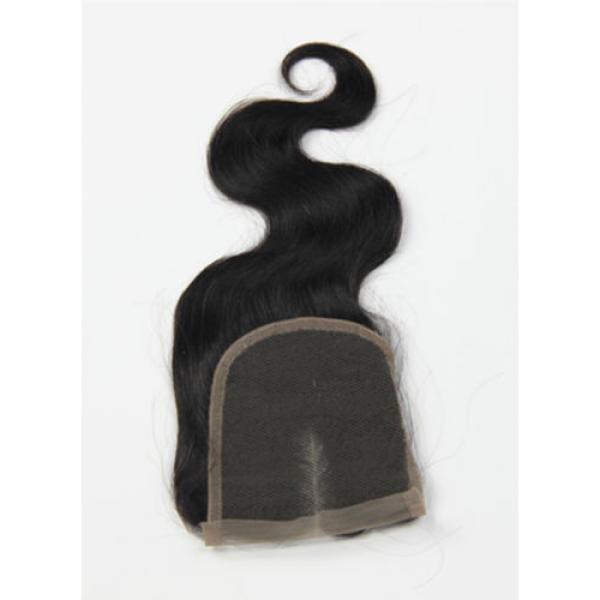 Peruvian Virgin Hair Lace Closure 8&#034;-24&#034; Human Hair 4x4 Middle/Free/Three Part #3 image