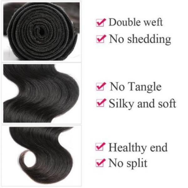 7A 3 Bundles/150g 100% Peruvian Human Virgin Hair Wavy Body Wave Weave Weft #3 image