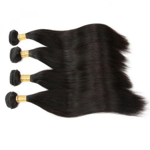 7A Peruvian Virgin Straight Hair Wefts Human Remy Silky Hair Wavy Bundles 20&#034; #5 image