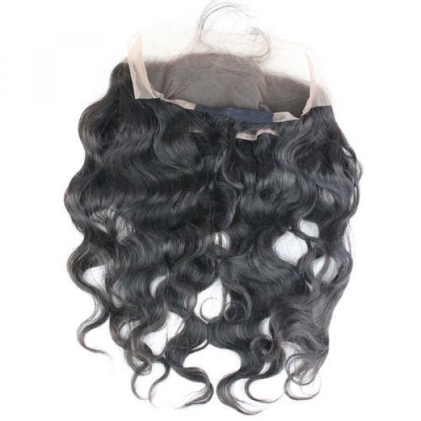 22x4inch 360 Lace Band Frontal Peruvian Virgin Human Hair Body Wave Back Closure #5 image