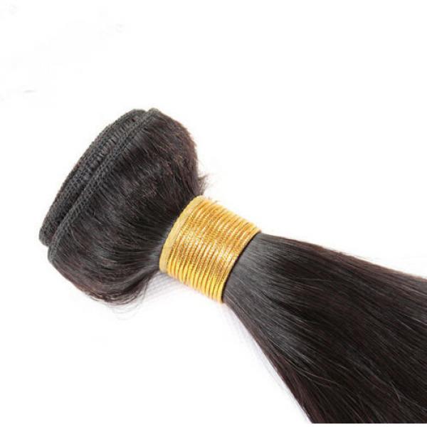 300G/3 Bundles Peruvian Virgin Human Hair Extensions Weft Virgin Straight Hair #3 image