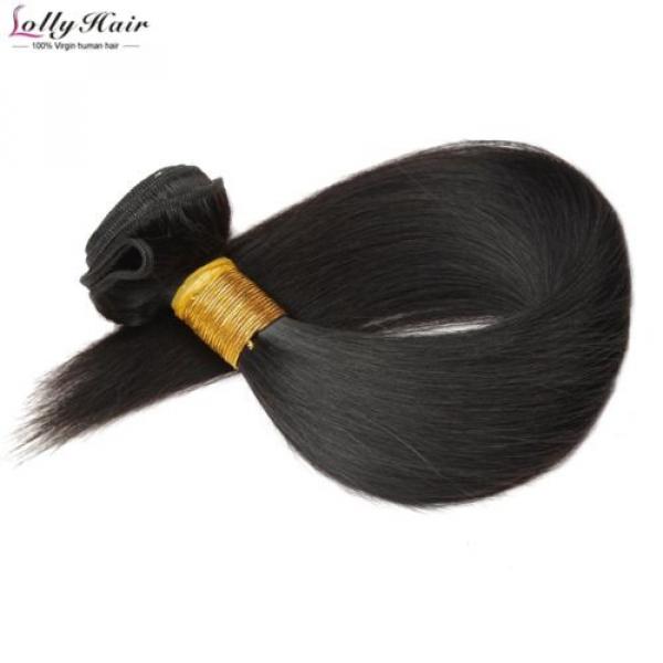 100G/2 Bundle 8&#039;&#039; Peruvian Virgin Human Hair Extension Weft Virgin Straight Hair #4 image