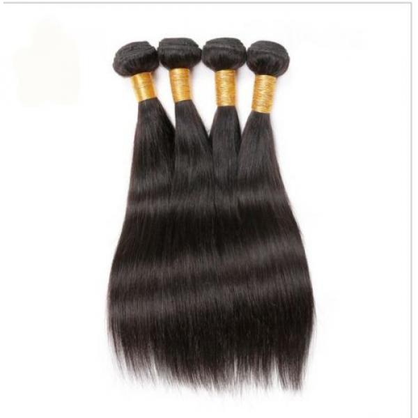 13X2 Ear to Ear Lace Straight Frontal Closure + 3 Pcs Peruvian Virgin Human Hair #5 image