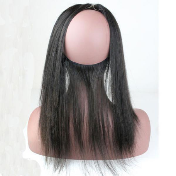 360 Lace Band Frontal Back Closure Peruvian Virgin Human Hair Straight 22x4inch #3 image