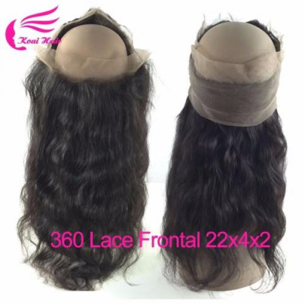 Newest 360 Lace Band Frontal Closure Body Wave Peruvian Virgin Remy Human Hair #1 image