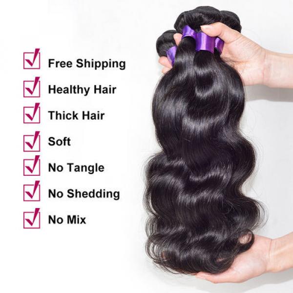 8A Peruvian Virgin Human Hair 4 THICKER Bundles Body Wave Virgin Hair #4 image