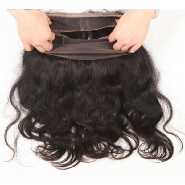 8A 360 Lace Frontal Closure With 3 Bundles Peruvian Virgin Human Hair Full Head #4 image