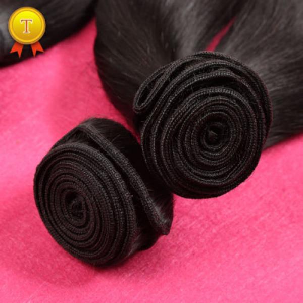 Peruvian Virgin Hair Straight 3 Bundles 7AUnprocessed Virgin Human Hair Straight #5 image