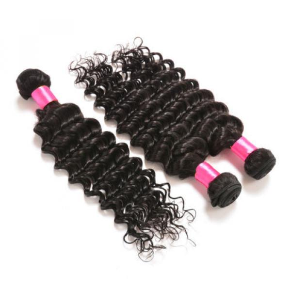 Unprocessed Peruvian Virgin Human Hair Extensions Deep Wave 3 Bundles 300g Weft #3 image