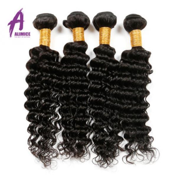 4Bundles Deep Wave Peruvian Virgin Human Hair Extension Weave remy Curly 400g 8A #2 image