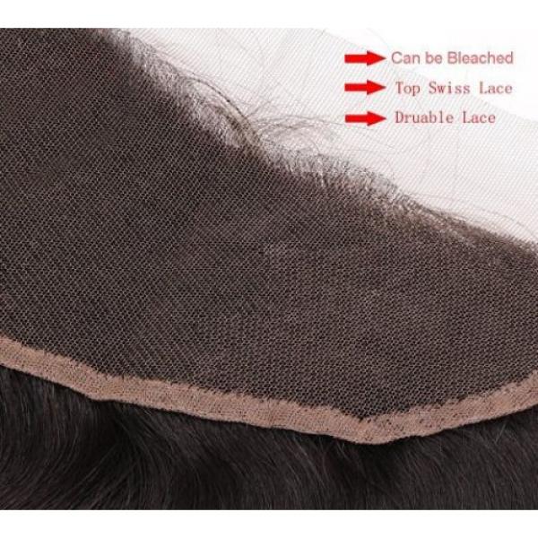 Peruvian Straight Full Lace Frontal Closure Virgin Human Hair 13&#034;x4&#034; Ear To Ear #4 image