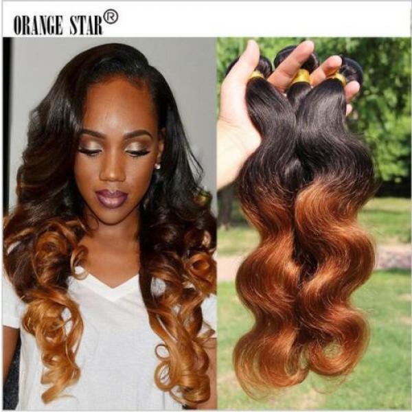 Ombre Peruvian Virgin Body Wave Human Hair Extensions 1b30 Two Tone Hair bundles #1 image