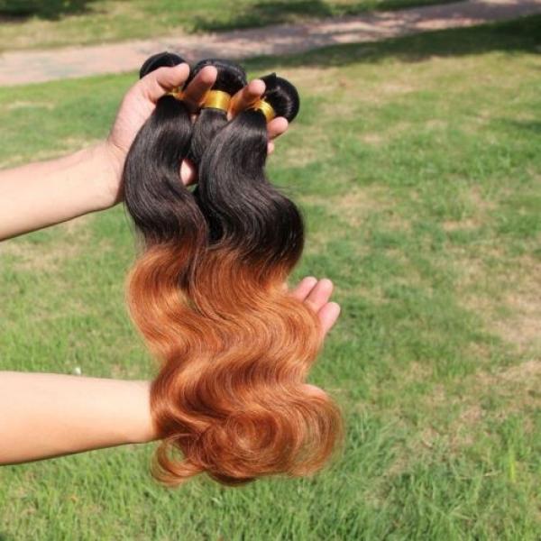 Ombre Peruvian Virgin Body Wave Human Hair Extensions 1b30 Two Tone Hair bundles #2 image