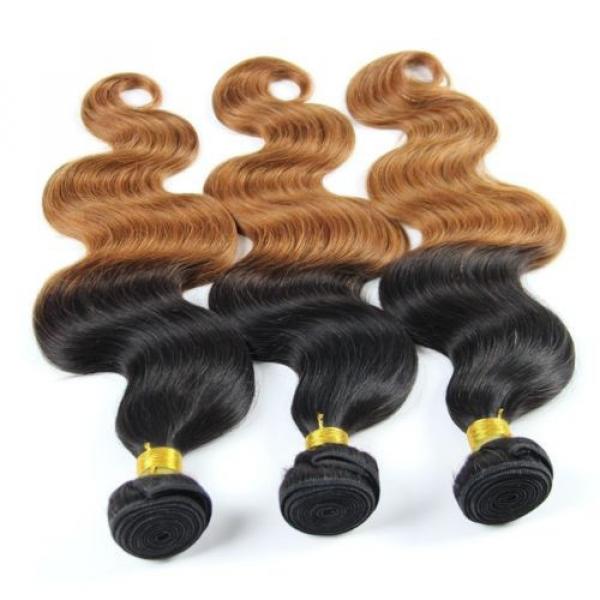 Ombre Peruvian Virgin Body Wave Human Hair Extensions 1b30 Two Tone Hair bundles #4 image