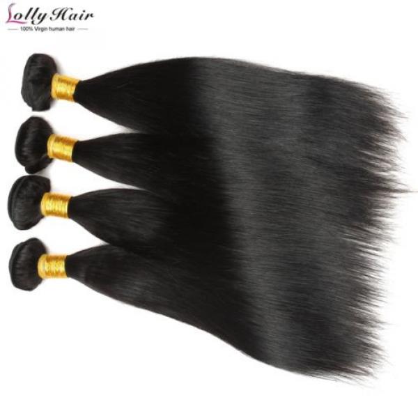 7A 4Bundles 14&#039;&#039;16&#039;&#039;18&#039;&#039;20&#039;&#039; Virgin Peruvian Straight Hair Extension Human Weave #2 image